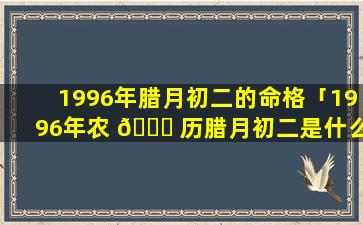 1996年腊月初二的命格「1996年农 🐟 历腊月初二是什么星座」